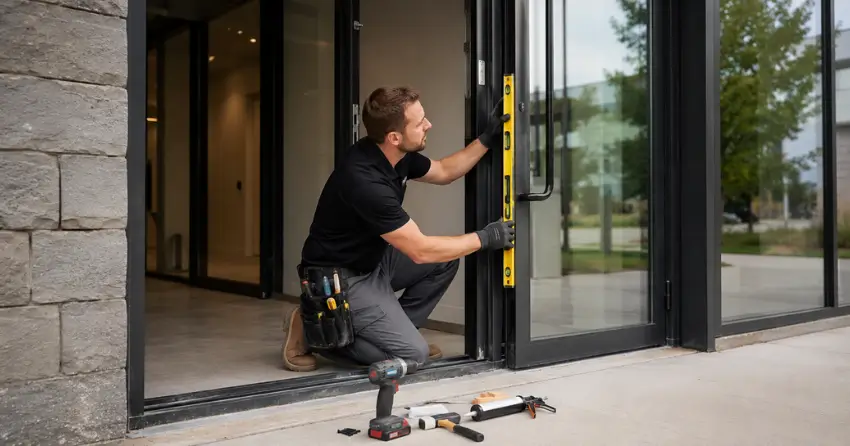 commercial glass door frame installation Wade Road Area, Smithville